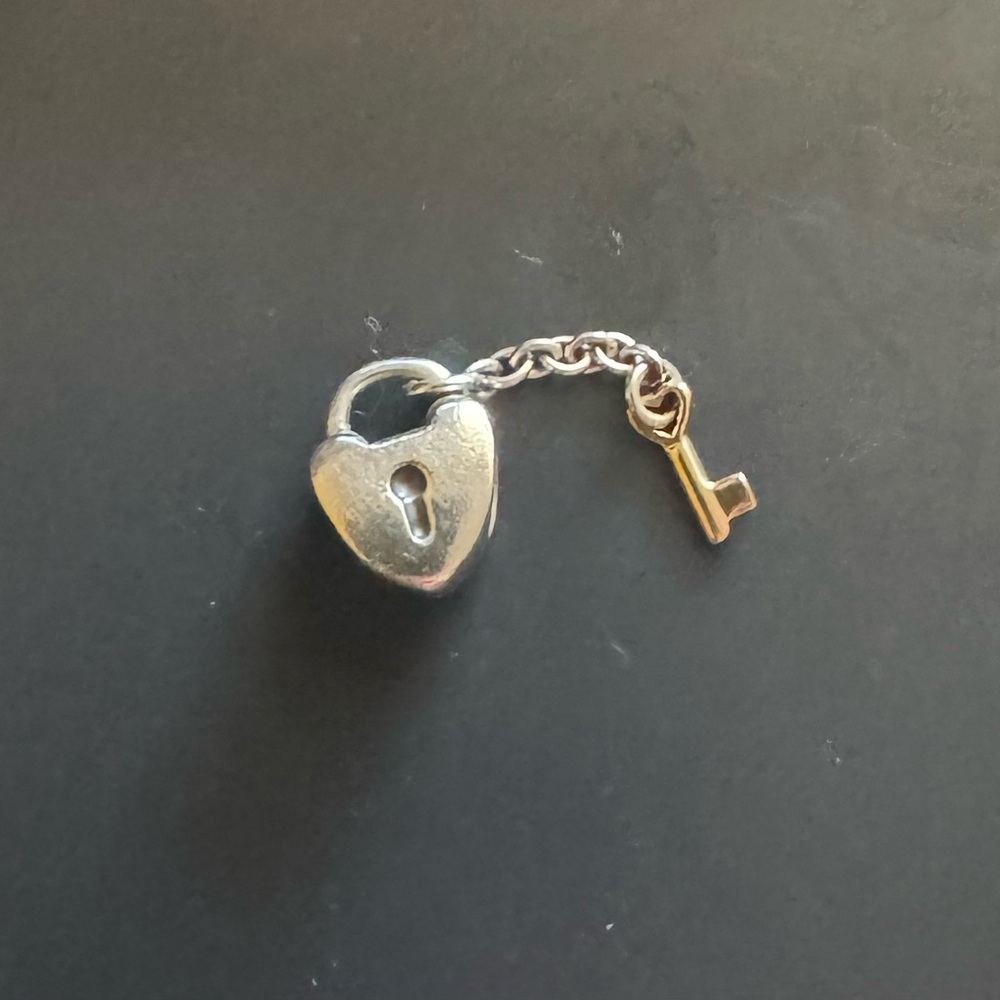 Pandora Silver Heart Lock and Key Charm